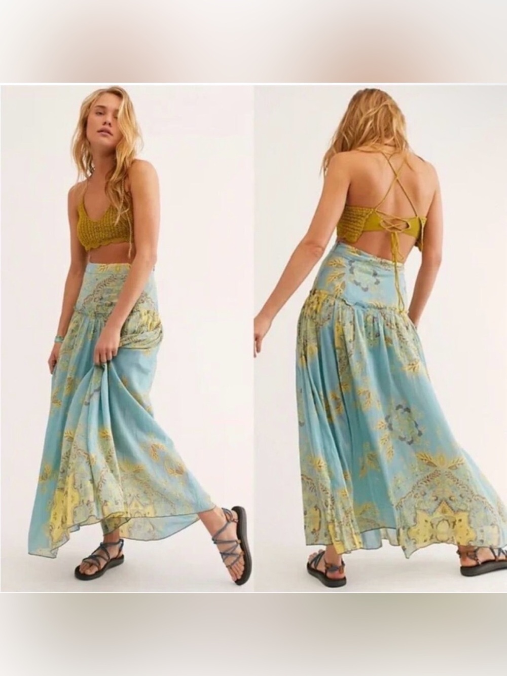 Free People Farrah Drop Waist
Boho Tiered Maxi Skirt Sz. 8
OB1103208
